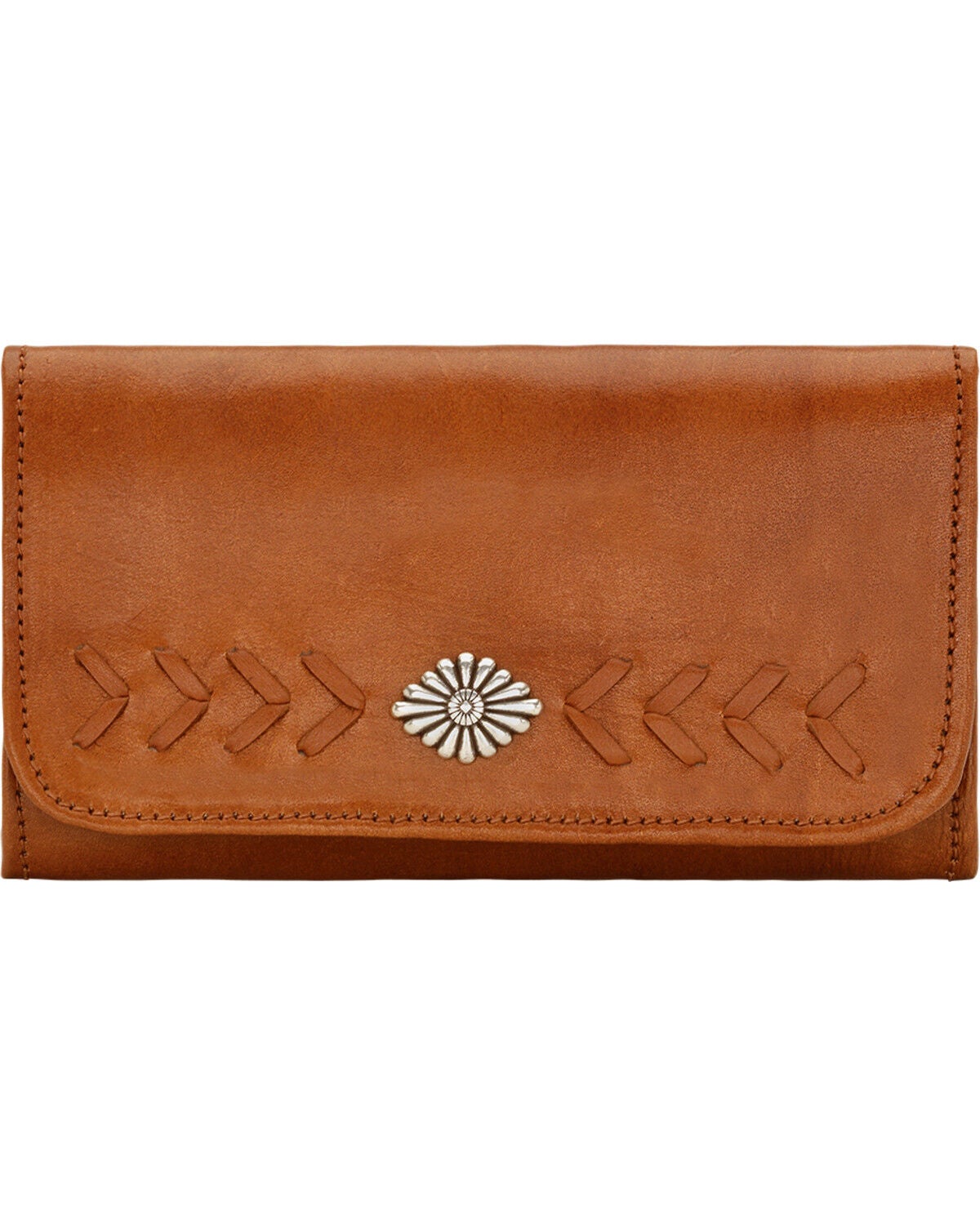 American West Women's Mohave Canyon Ladies' Golden Tan Tri-Fold Wallet, Golden Tan, hi-res