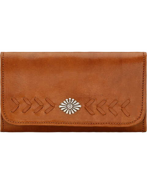 American West Women's Mohave Canyon Ladies' Golden Tan Tri-Fold Wallet, Golden Tan, hi-res