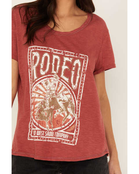 Image #3 - Panhandle Women's Rodeo Short Sleeve Graphic Tee, Red, hi-res