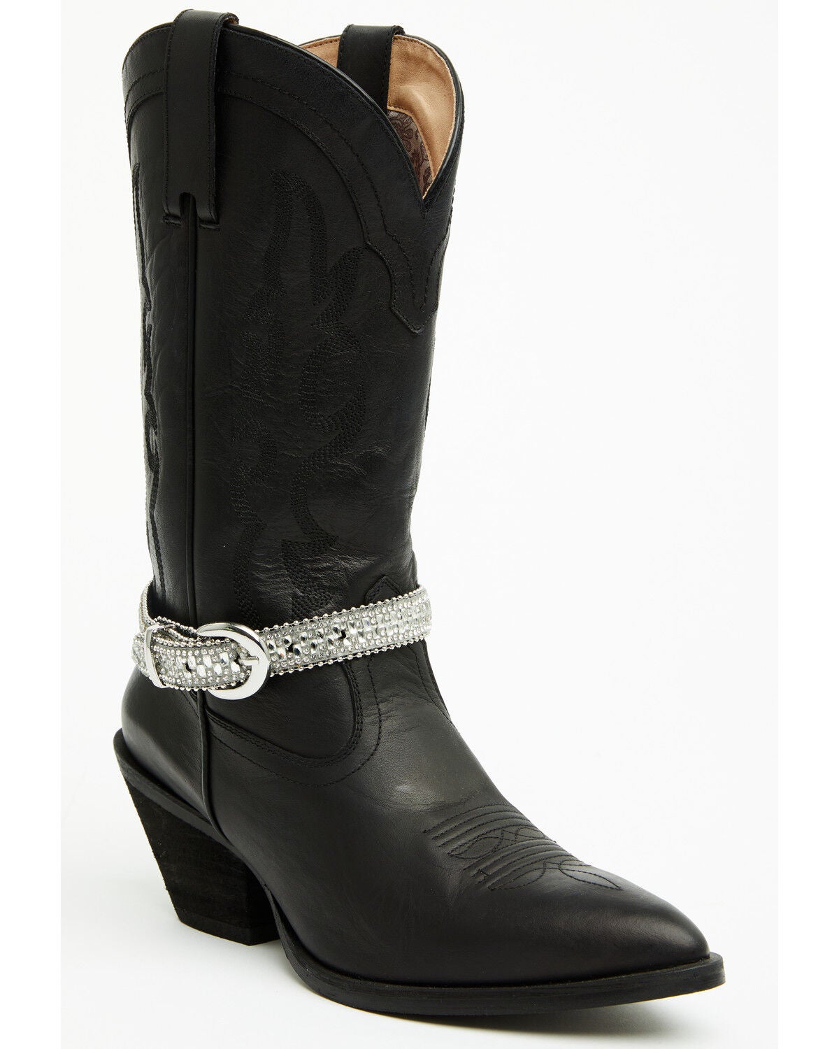 Shyanne Women's Rhinestone Boot Strap, Silver, hi-res