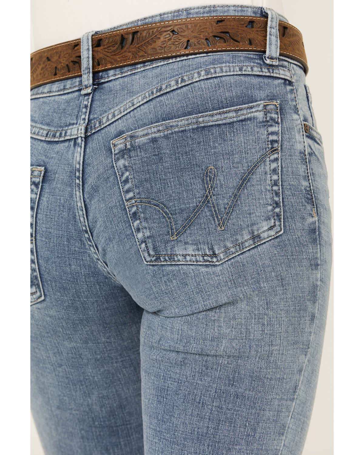 Image #4 - Wrangler Women's Essential Jayne Dark Wash Mid Rise Bootcut Stretch Denim Jeans, Dark Wash, hi-res
