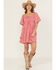 Image #1 - Blue B Women's Gingham Short Sleeve Tie-Front Mini Dress, Red, hi-res