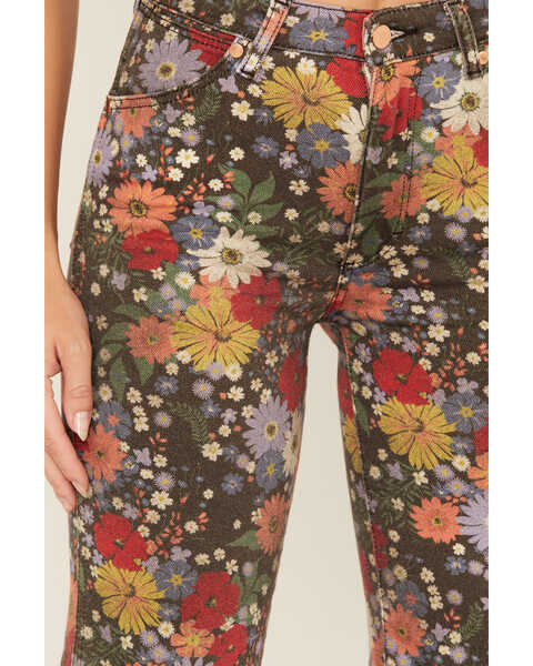 Image #2 - Wrangler Women's Bloom Print Wanderer Flare Jeans, Dark Brown, hi-res