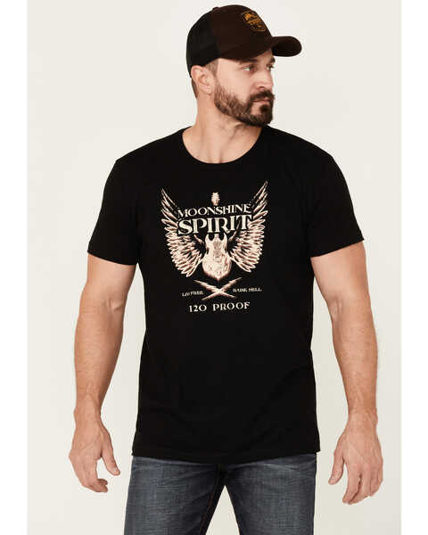 Image #1 - Moonshine Spirit Men's Guitar Wings Graphic Short Sleeve T-Shirt , Black, hi-res