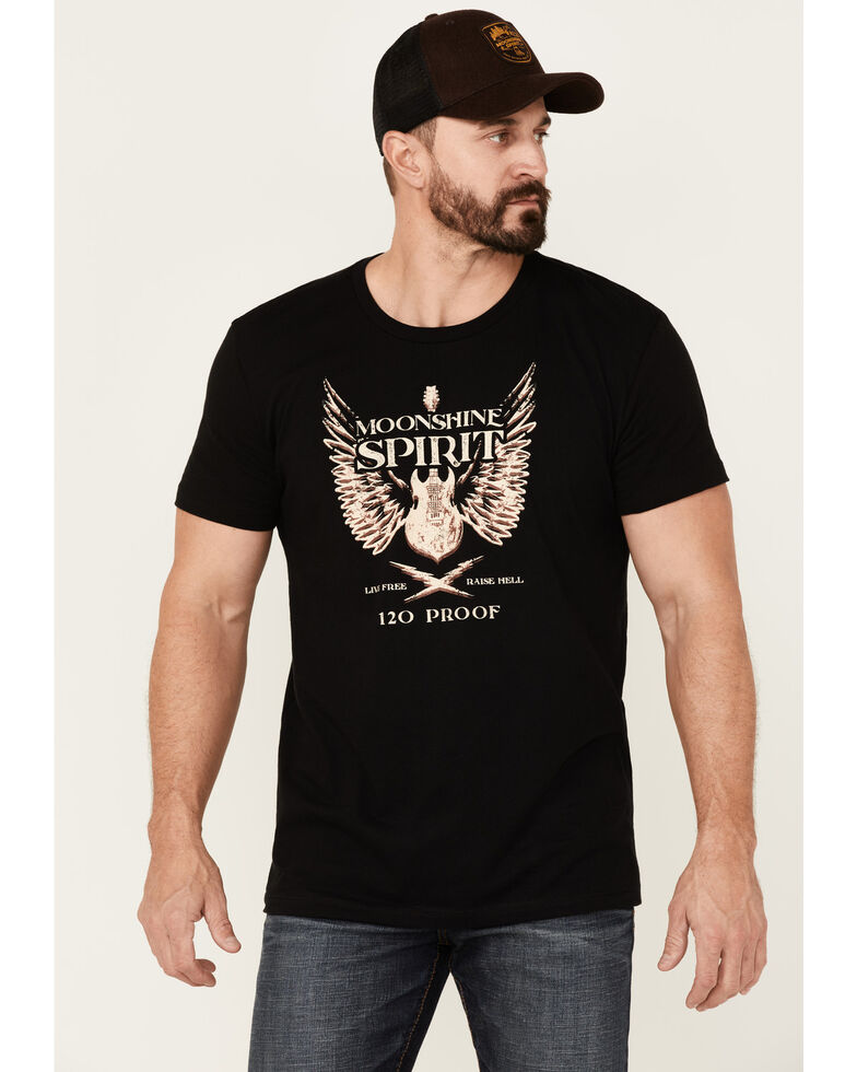 Moonshine Spirit Men's Guitar Wings Graphic Short Sleeve T-Shirt , Black, hi-res