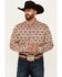 Image #1 - Rodeo Clothing Men's Southwestern Print Long Sleeve Snap Western Shirt, Tan, hi-res