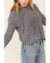 POL Women's Berber Fleece Cozy Hooded Sweater , Grey, hi-res