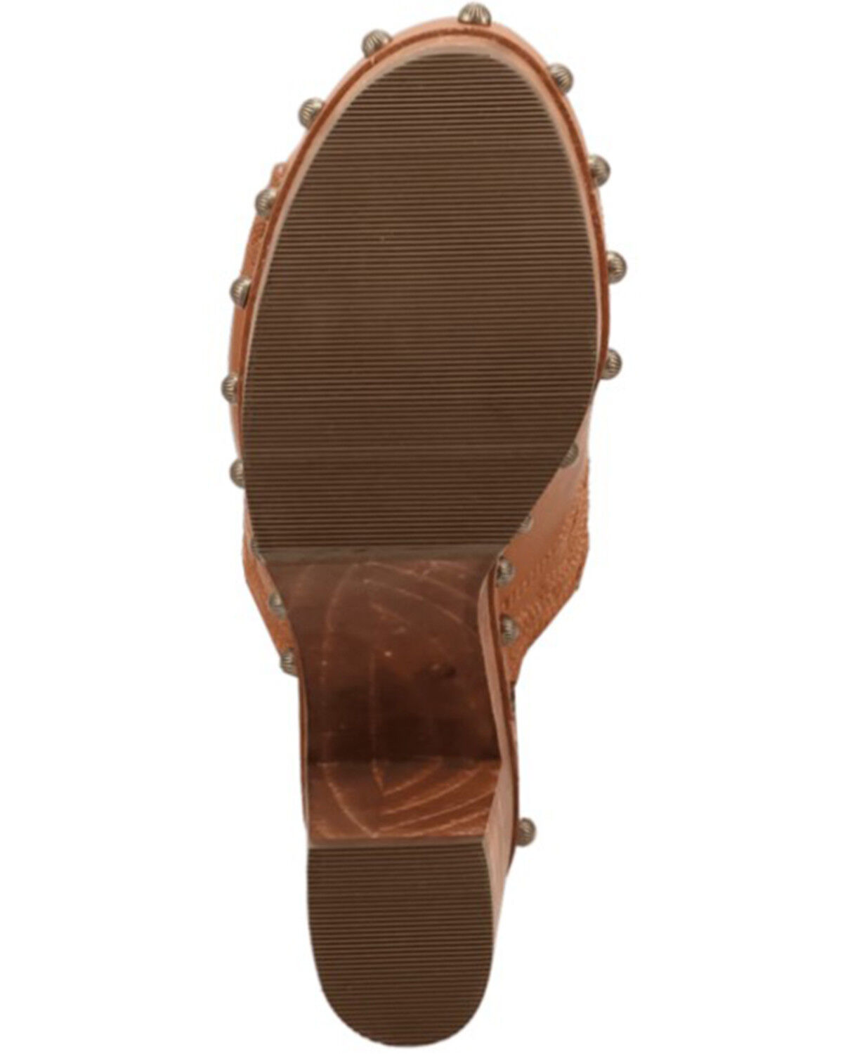 Image #7 - Dingo Women's Clover Wooden Sandals, Brown, hi-res