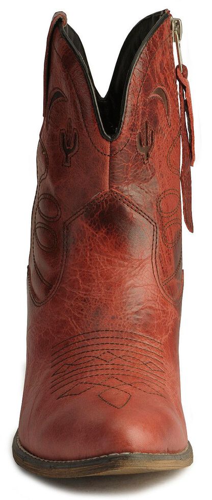 Dingo Moon & Cactus Zipper Boots - Medium Toe, Red, hi-res