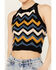 Image #3 - Revel Women's Zig Zag Sleeveless Sweater Tank, Black, hi-res