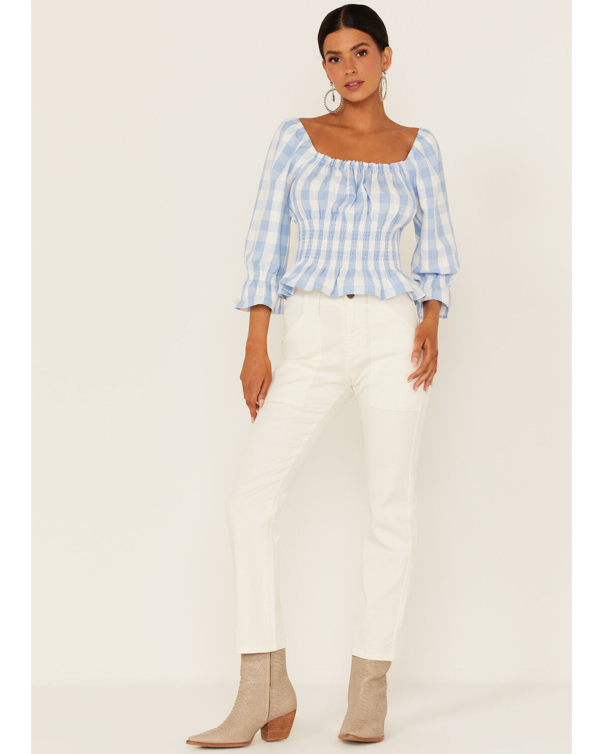 Image #3 - Lola Women's Dana Cargo Pocket Slim Jeans, Ivory, hi-res