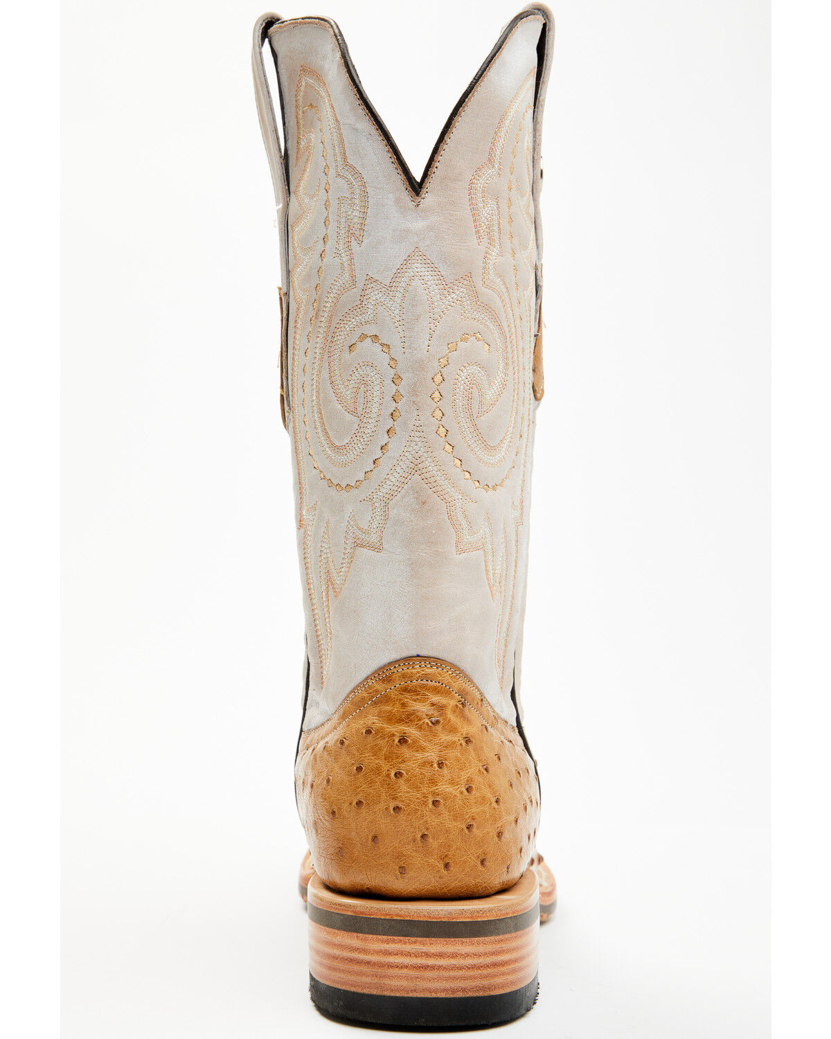 Image #5 - Tanner Mark Men's Exotic Ostrich Western Boots - Broad Square Toe, Tan, hi-res