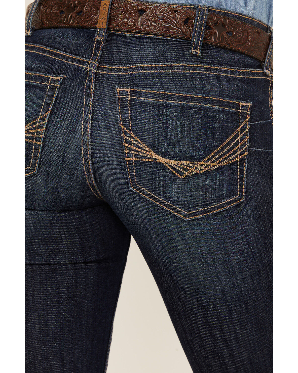 Image #2 - Ariat Women's Perfect Rise Greta Stretch Straight Jeans, Dark Wash, hi-res