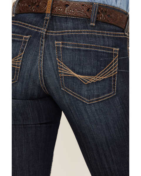 Image #2 - Ariat Women's R.E.A.L Perfect Rise Greta Stretch Straight Jeans, Dark Wash, hi-res