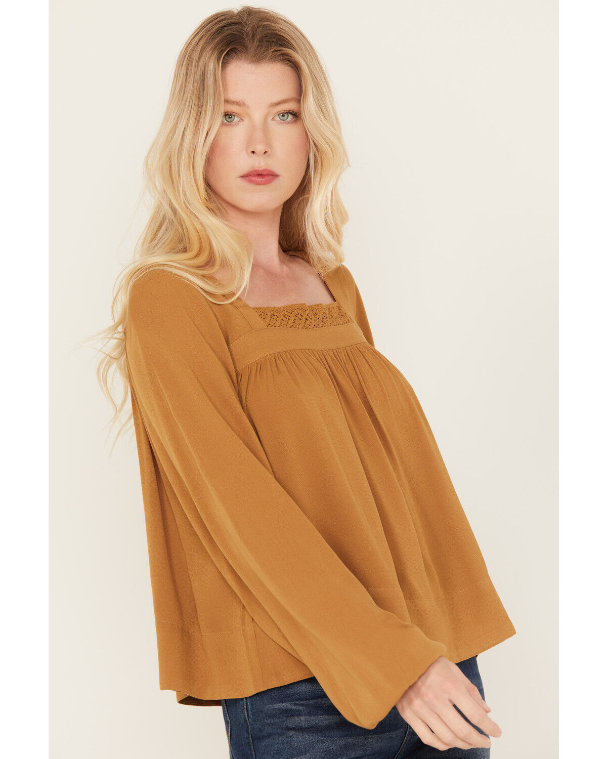 Image #2 - Cleo + Wolf Women's Long Sleeve Flowy Blouse, Bronze, hi-res