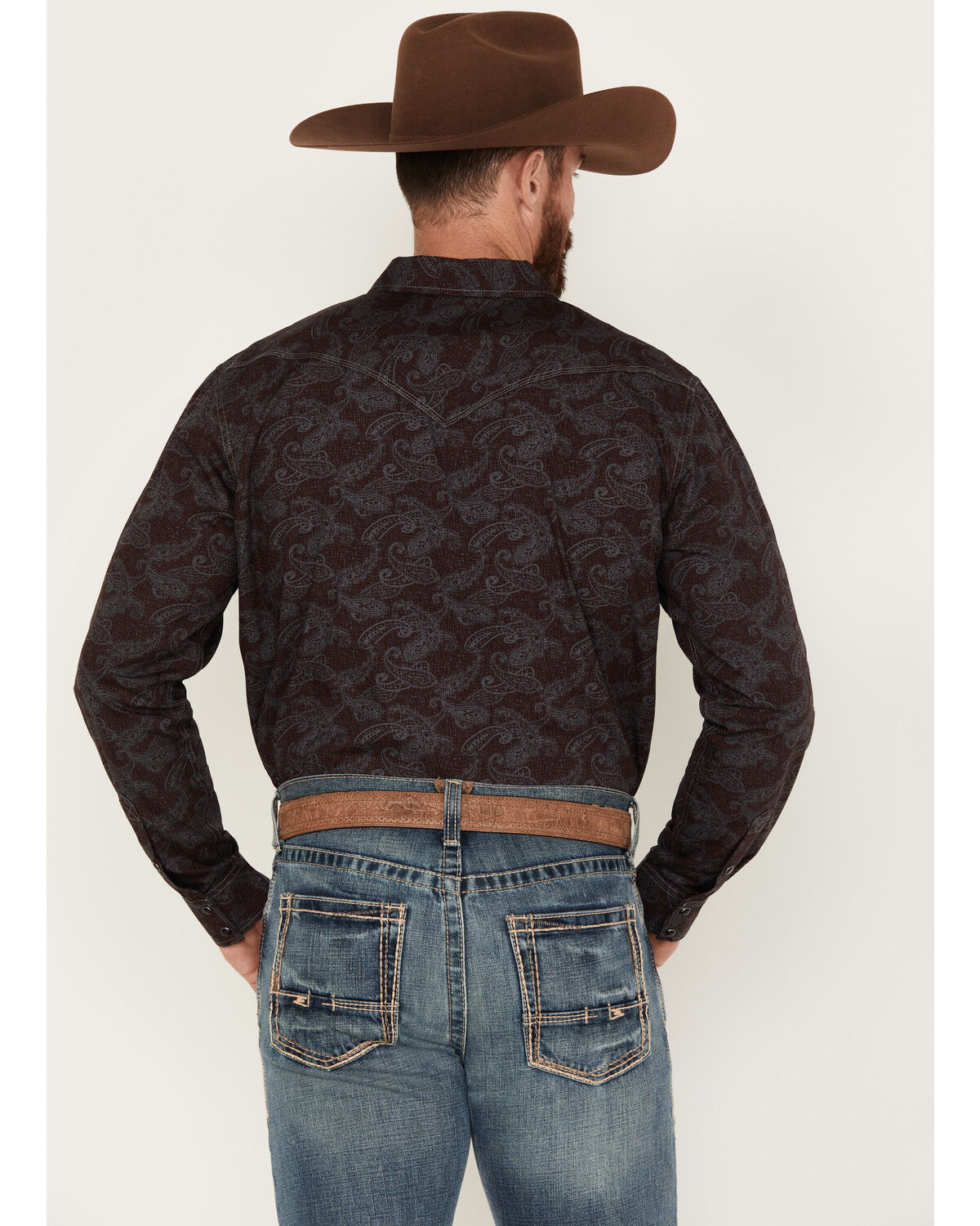 Image #4 - Moonshine Spirit Men's Stage Light Long Sleeve Snap Western Shirt, Grey, hi-res