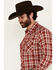 Image #2 - Wrangler Retro Men's Plaid Print Long Sleeve Snap Western Shirt - Tall, Red, hi-res
