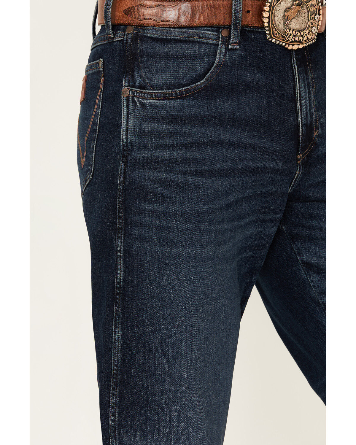 Image #2 - Wrangler Retro Men's Darren Dark Wash Relaxed Bootcut Stretch Denim Jeans, Dark Wash, hi-res