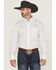 Image #1 - George Strait by Wrangler Men's Paisley Print Long Sleeve Button-Down Stretch Western Shirt, White, hi-res