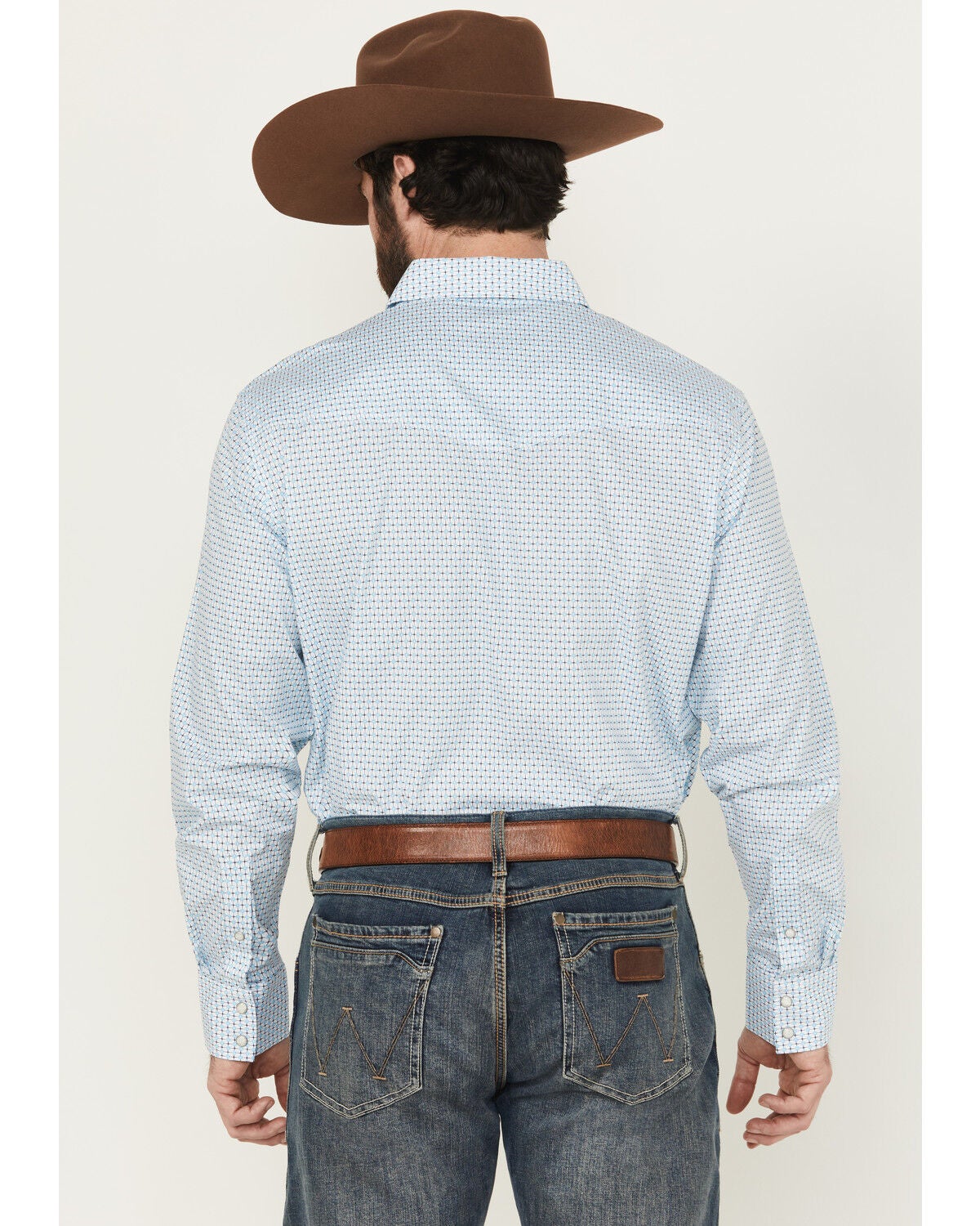 Image #4 - Wrangler Men's 20X Geo Print Long Sleeve Snap Stretch Western Shirt, White, hi-res