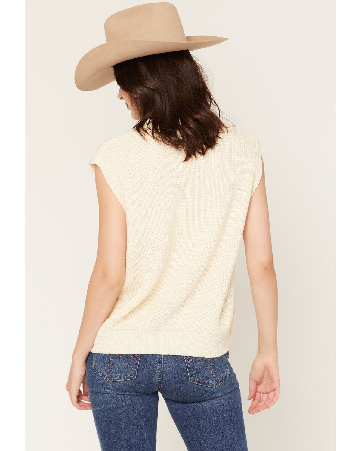 Image #4 - Rock & Roll Denim Women's Cowboy Sweater Vest, Natural, hi-res