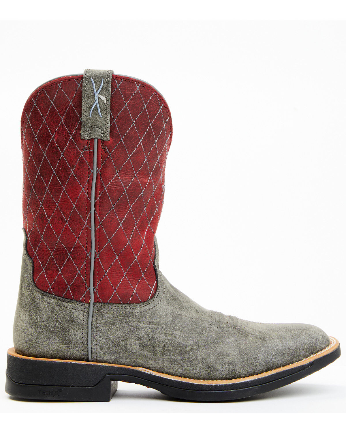Image #2 - Twisted X Men's Tech X Performance Western Boot - Broad Square Toe, Red, hi-res