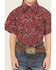 Image #3 - Cowboy Hardware Boys' Paisley Print Short Sleeve Snap Stretch Western Shirt, Red, hi-res