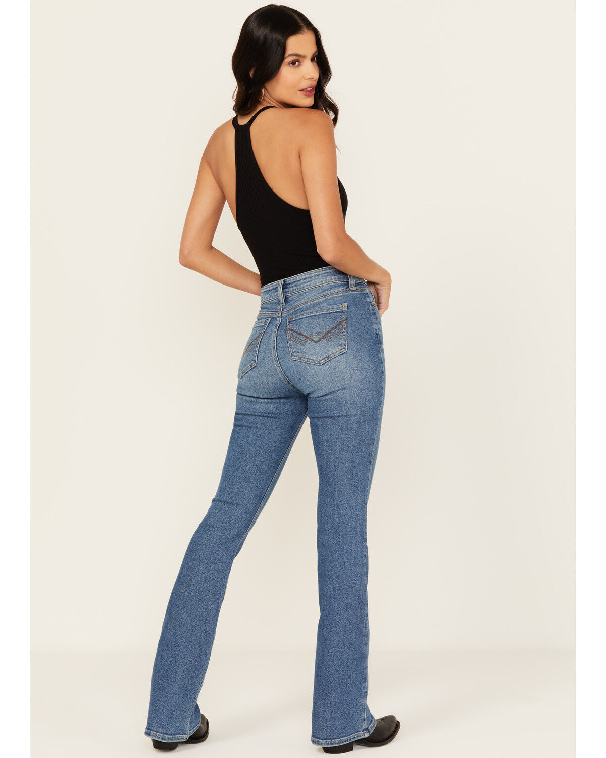 Image #3 - Idyllwind Women's Legend High Rise Bootcut Super Stretch Denim Jeans, Medium Wash, hi-res