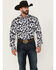 Image #1 - Cinch Men's Floral Print Long Sleeve Button-Down Western Shirt, Navy, hi-res