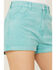 Image #2 - Rolla's Women's High Rise Corduroy Dusters Slim Shorts , Teal, hi-res