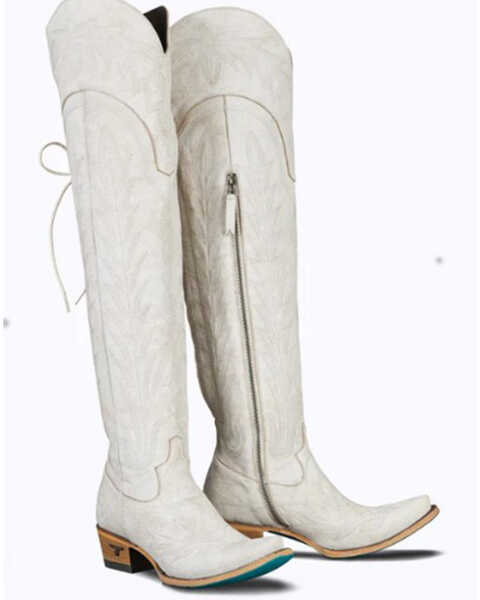 Lane Women's Lexington Leather Tall Western Boots - Snip Toe, Ivory, hi-res