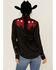 Image #4 - Rock & Roll Denim Women's Flames Long Sleeve Snap Western Shirt, Black, hi-res