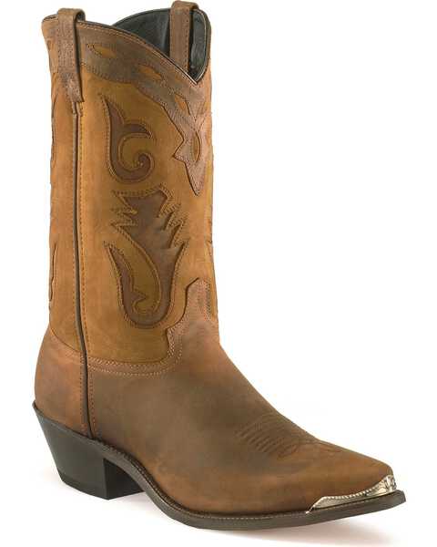 Image #1 - Sage by Abilene Men's Distressed Western Boots - Pointed Toe, Brown, hi-res