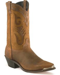 Sage by Abilene Men's Distressed Western Boots - Pointed Toe, Brown, hi-res
