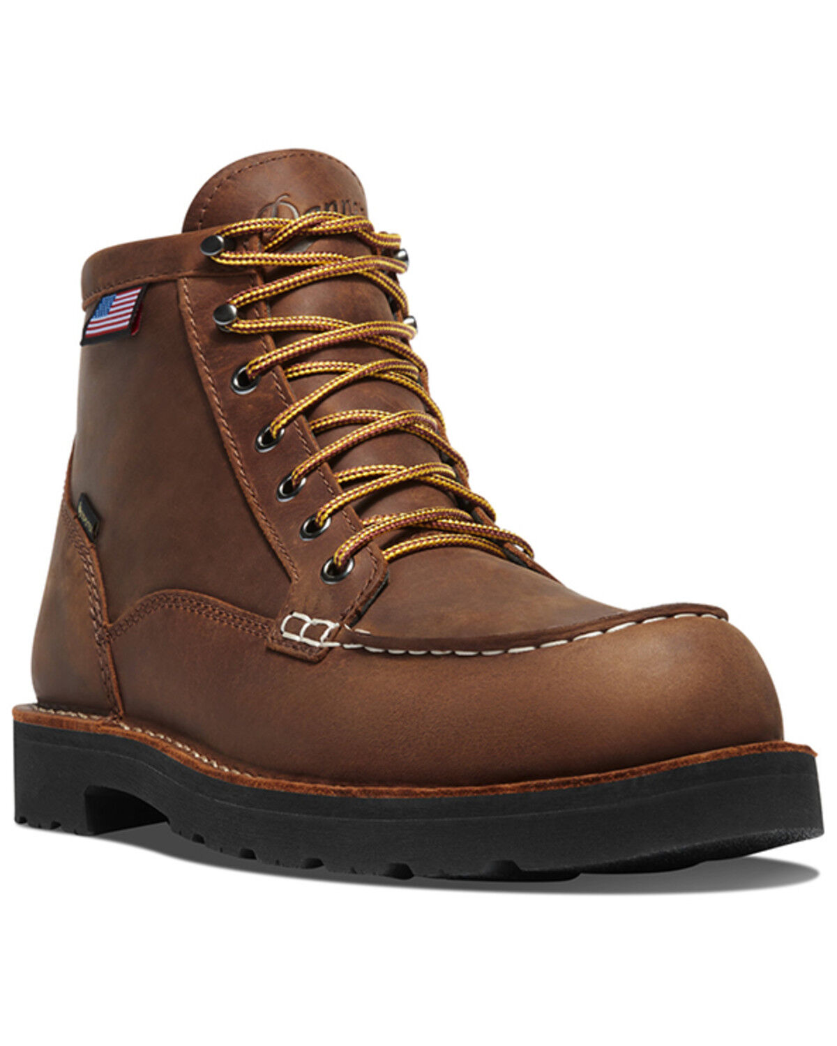 Image #1 - Danner Men's 6" Bull Run GTX Moc Waterproof Work Boots - Steel Toe, Tan, hi-res