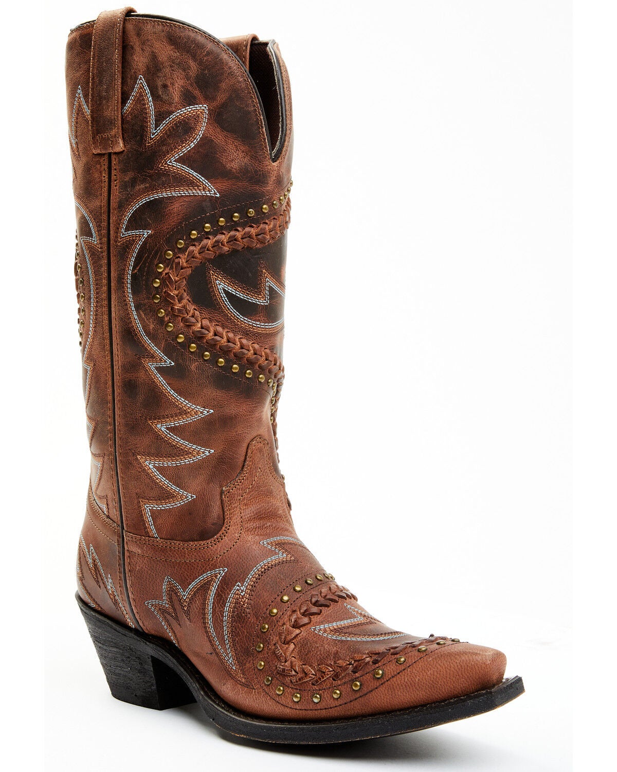 Laredo Women's Distressed Sidewinder Western Boots - Snip Toe, Tan, hi-res