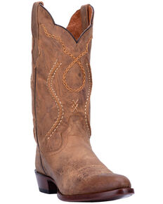 Dan Post Men's Albany Cowboy Boots - Medium Toe, Tan, hi-res