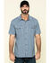 Hawx Men's Skyhawk Indigo Plaid Short Sleeve Work Shirt - Tall , Indigo, hi-res