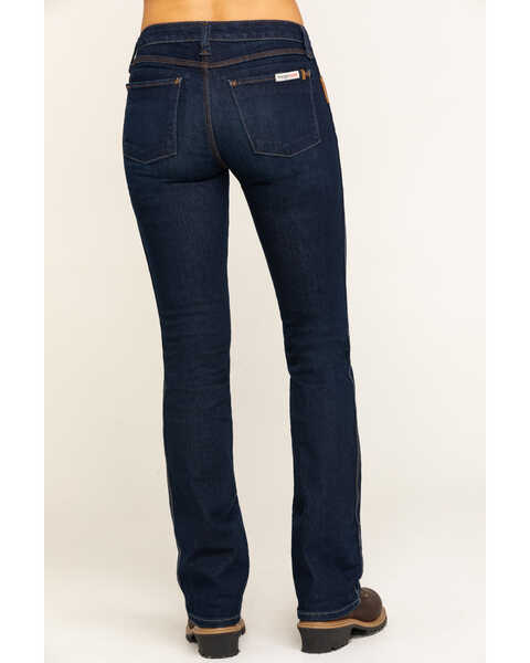 Wrangler Riggs Women's Dark 5 Pocket Bootcut Work Jeans , Blue, hi-res
