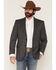 Image #1 - Circle S Men's Lubbock Plaid Print Button-Down Sportcoat, Charcoal, hi-res