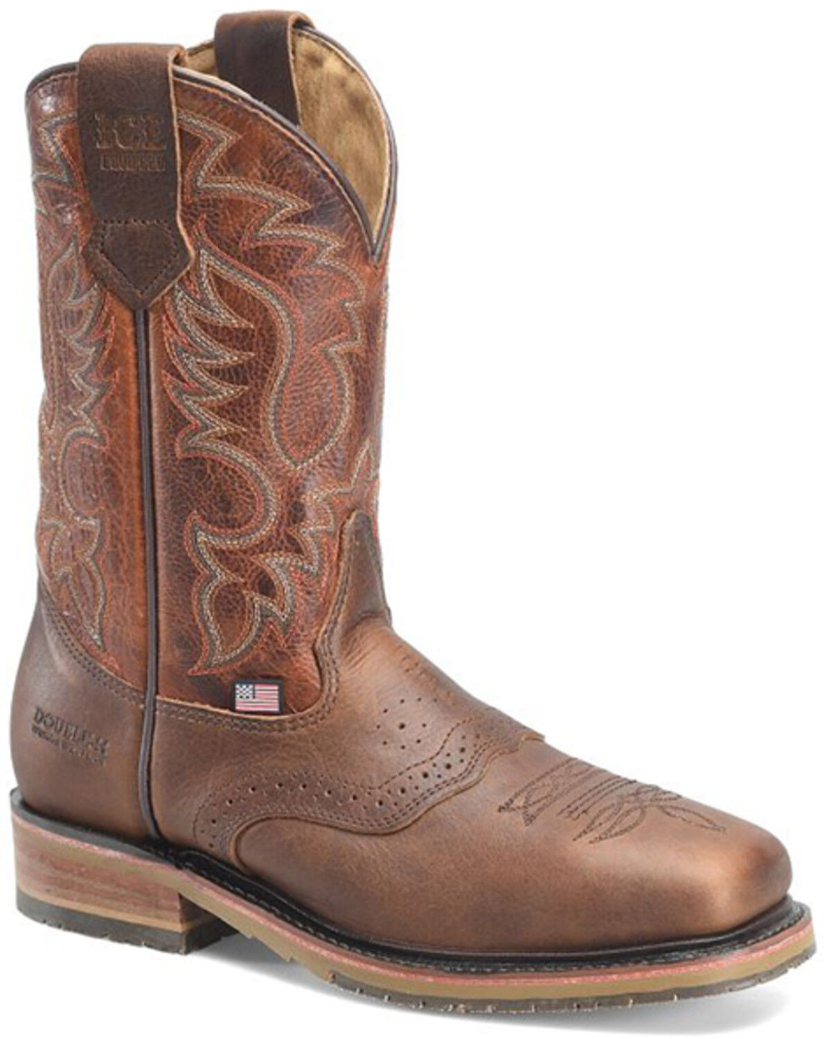 Image #1 - Double H Men's Cody Pull-On Work Boots - Steel Toe, Brown, hi-res