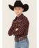 Image #2 - Cowboy Hardware Boys' Barbed Wire Long Sleeve Snap Western Shirt, Rust Copper, hi-res