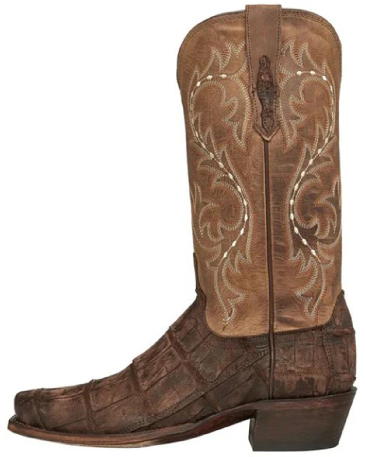 Image #5 - Lucchese Men's Handmade Burke Alligator Western Boots - Square Toe, Chocolate, hi-res