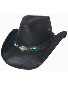 Bullhide Royston Leather Cowboy Hat, Black, hi-res