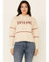 Image #1 - Shyanne Women's Tan & White Embroidered Logo Crop Hoodie, Tan, hi-res
