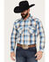 Image #1 - Pendleton Men's Frontier Plaid Long Sleeve Pearl Snap Western Shirt, Blue, hi-res