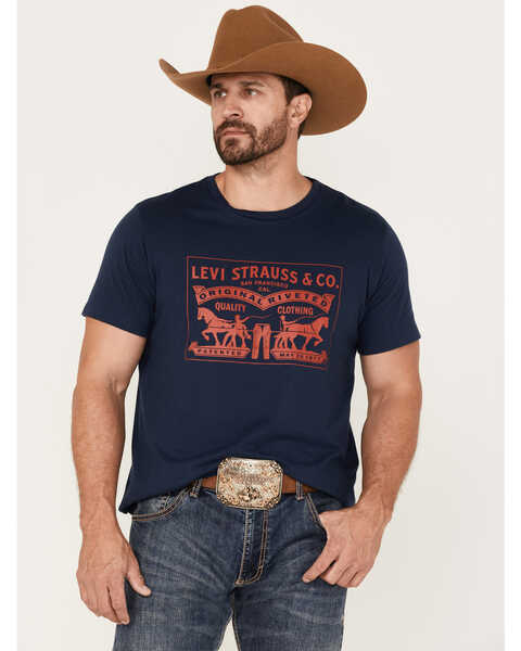 Levi's Men's Logo Patent Horse Graphic T-Shirt, Navy, hi-res