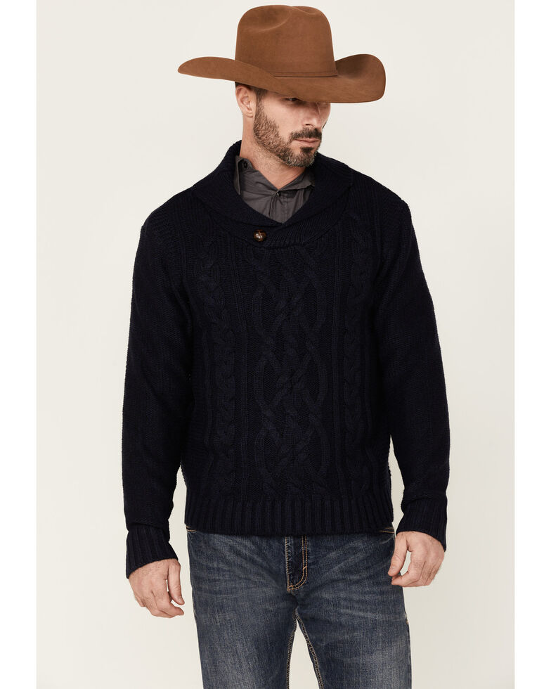 Cotton & Rye Outfitters Men's Navy Rib Knit Pullover Sweater , Navy, hi-res