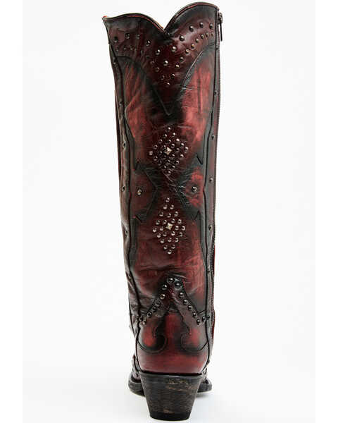Image #5 - Dan Post Women's Daredevil Western Boots - Snip Toe, Red, hi-res