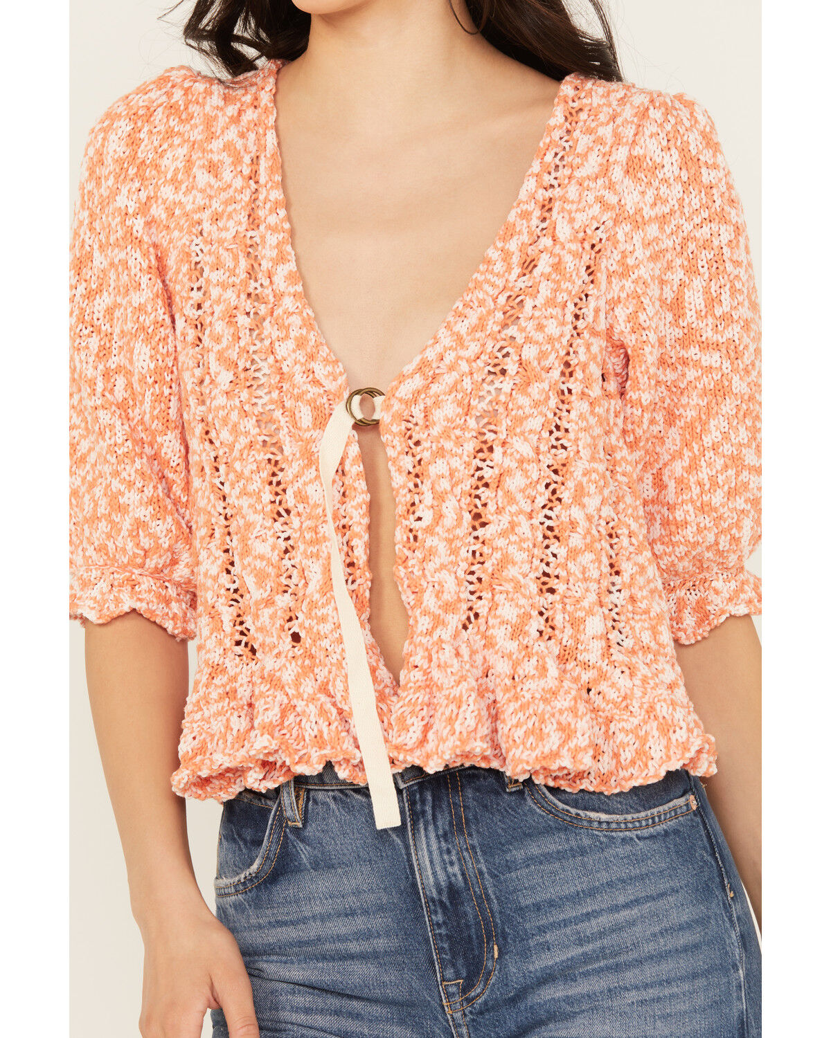 Image #3 - Free People Women's Yesterday Cardigan, Peach, hi-res
